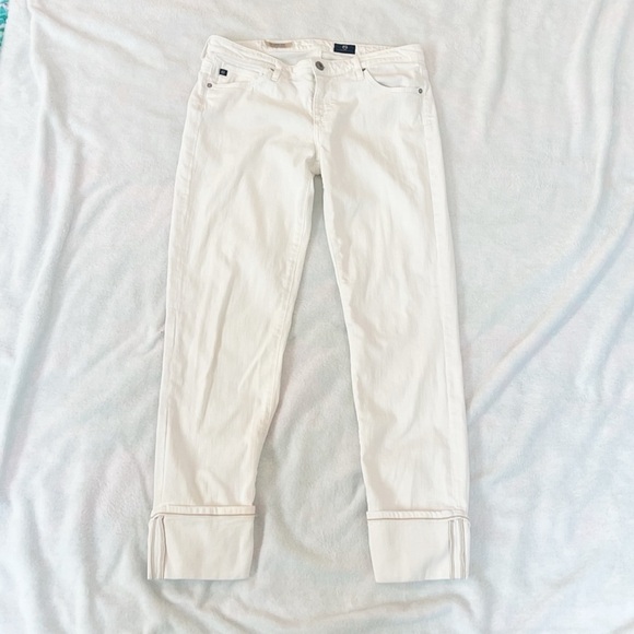 AG Adriano Goldschmied The Stevie Solid White Straight Slim Ankle Jeans Size 28 - Picture 5 of 9